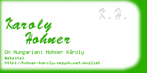 karoly hohner business card