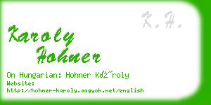karoly hohner business card